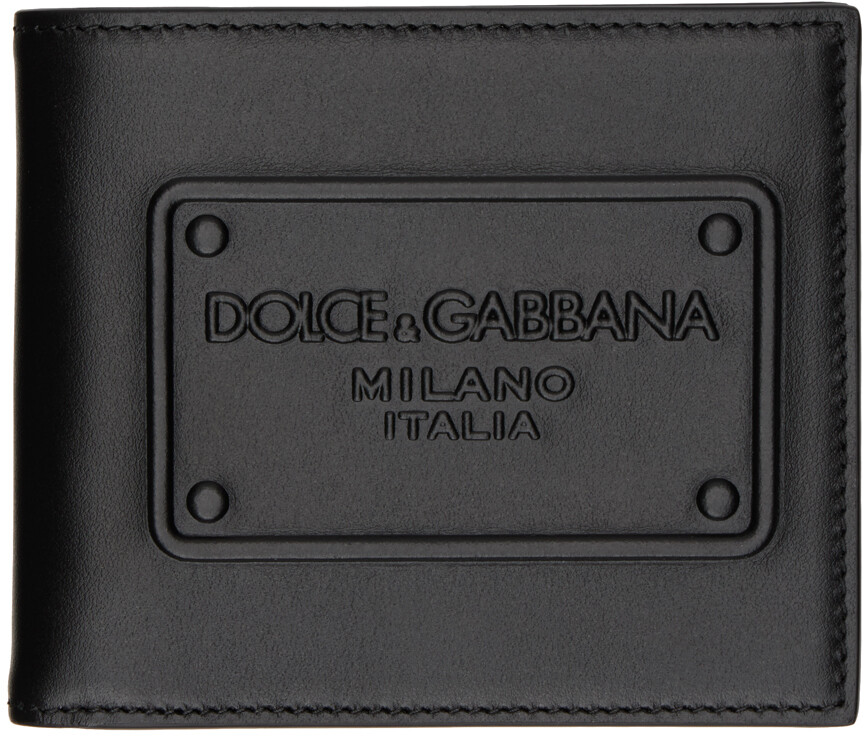 

Черный кошелек с рельефным логотипом Dolce & Gabbana