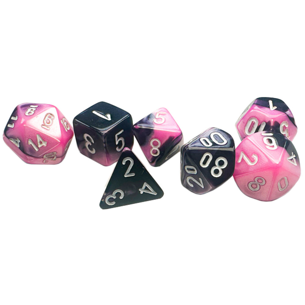 

Аксессуары Chessex 10mm Polyhedral Dice: Gemini - Black-Pink w/ White (7)