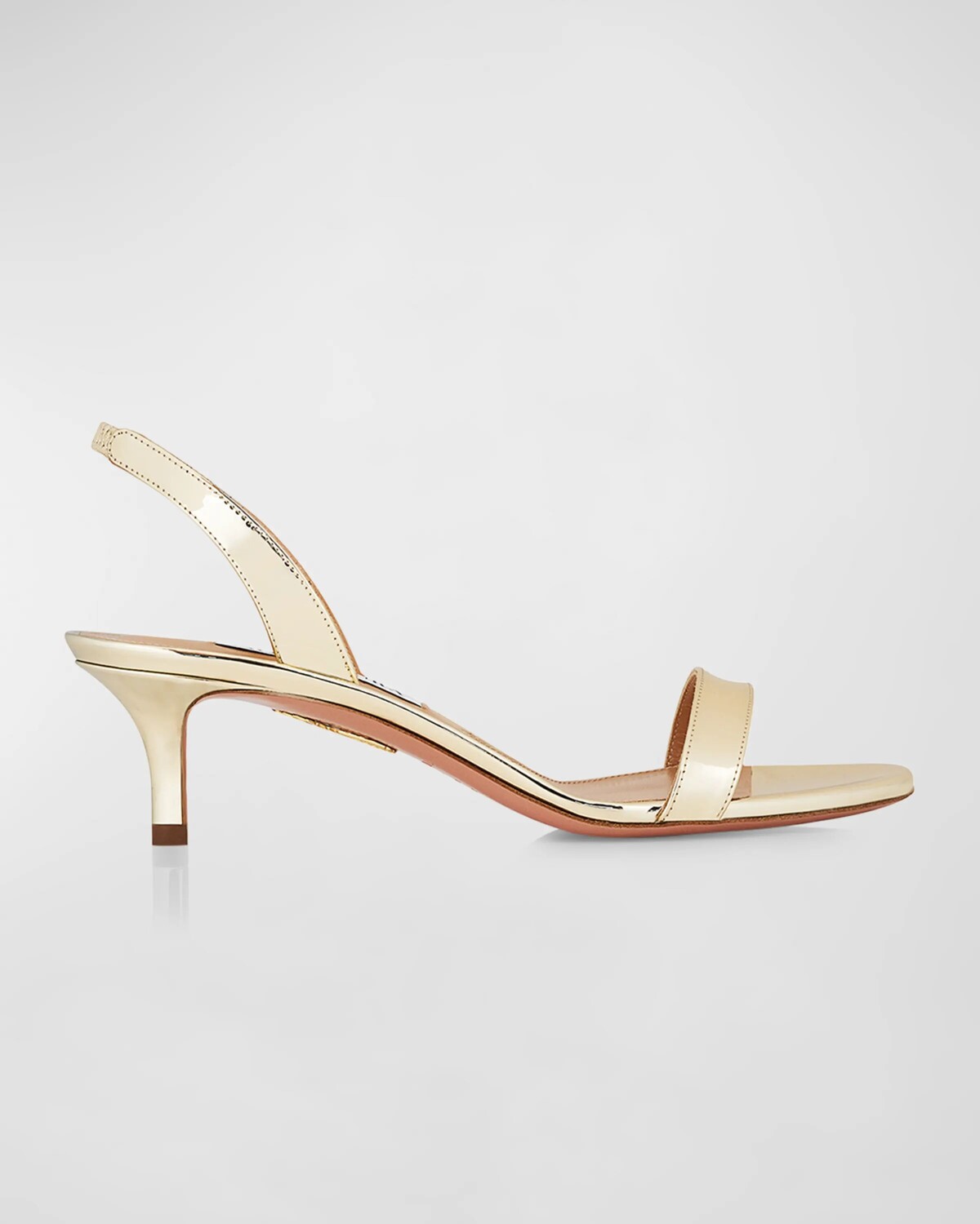 

Босоножки So Nude с металлизированным бретелем Aquazzura, цвет Soft Gold