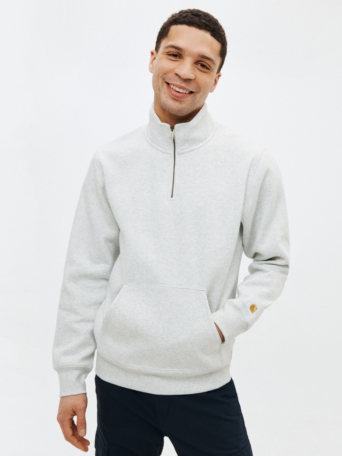 

Джемпер на молнии Carhartt WIP Chase, светло-серый