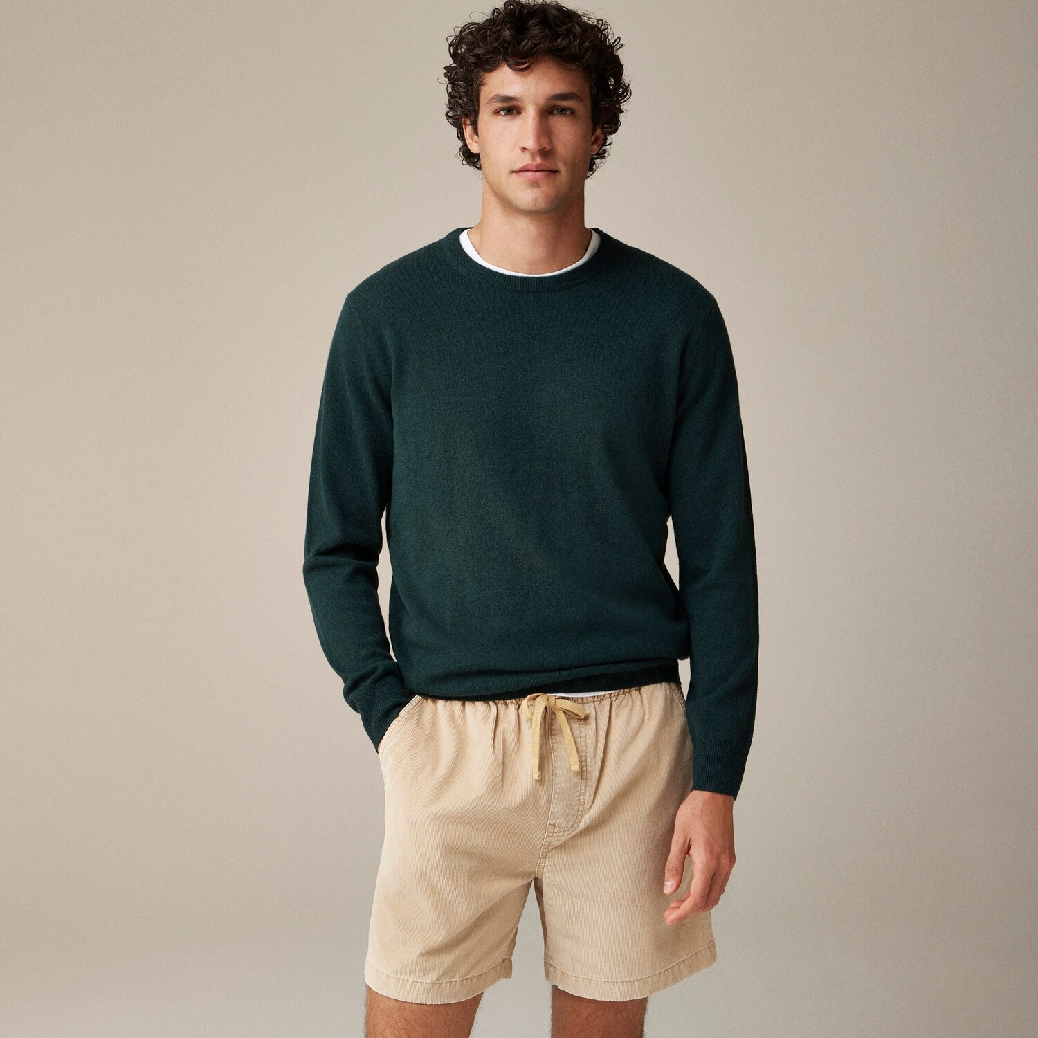 

Кашемировый свитер с круглым вырезом J.Crew, зеленый