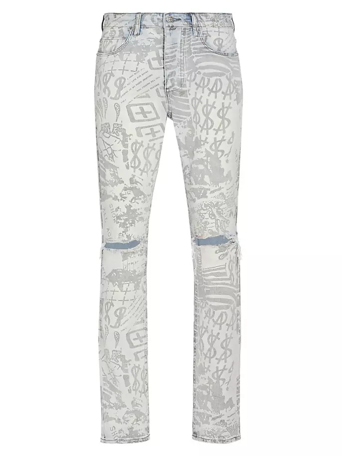 

Потертые джинсы с пятью карманами Chitch Kollage Ksubi, цвет denim