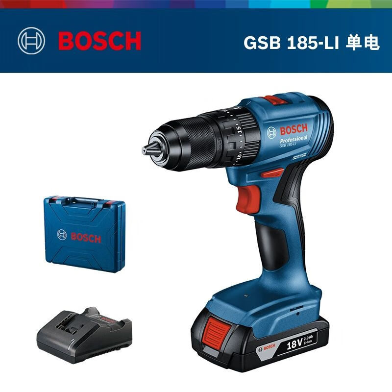 Дрель аккумуляторная Bosch GSB185-Li + аккумулятор 2.0Ah, кейс