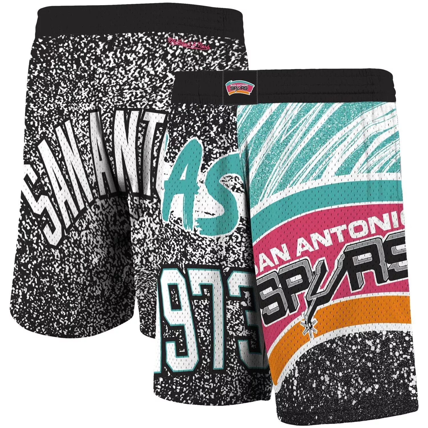 

Мужские черные сублимированные шорты Mitchell & Ness San Antonio Spurs Hardwood Classics Jumbotron
