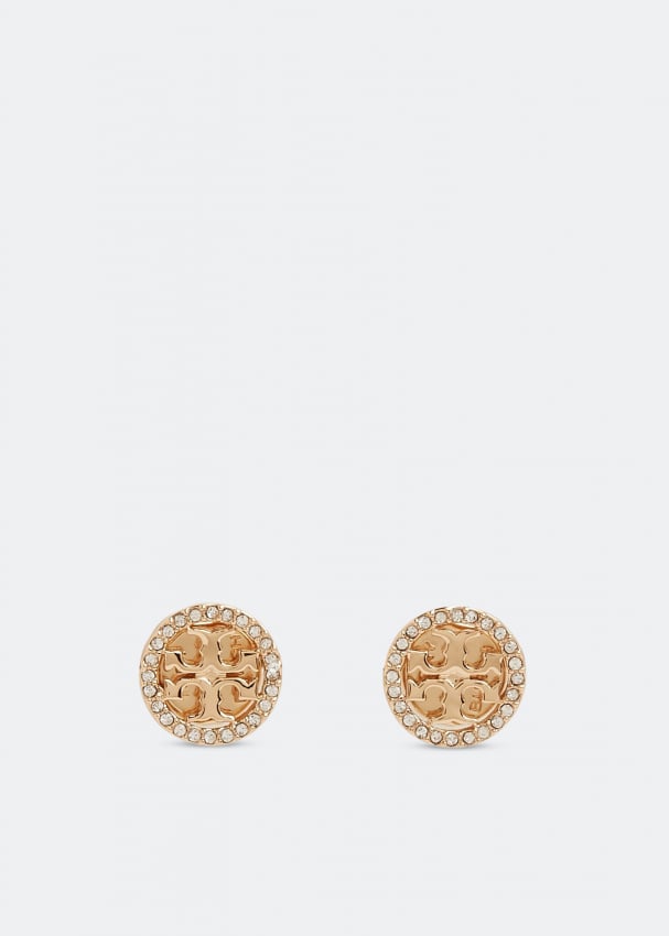 цена Серьги TORY BURCH Crystal logo earrings , золотой