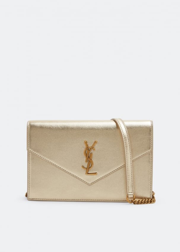 

Кошелек SAINT LAURENT Monogramme envelope chain wallet, золотой