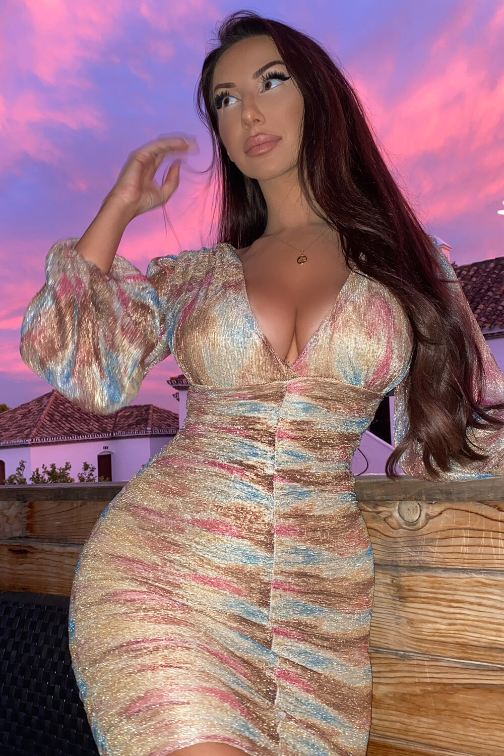 

Мини платье Fashion Nova D30071, коричневый