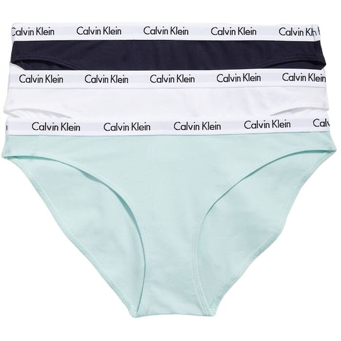 

Комплект трусов Calvin Klein Carousel Logo Cotton, 3 предмета, светло-голубой/белый/темно-синий
