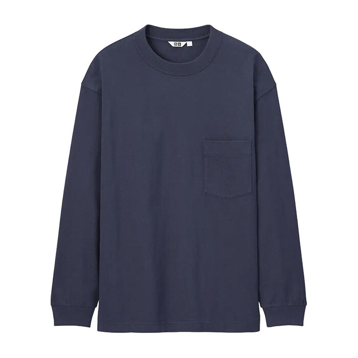 

Лонгслив Uniqlo U Crew Neck, темно-синий