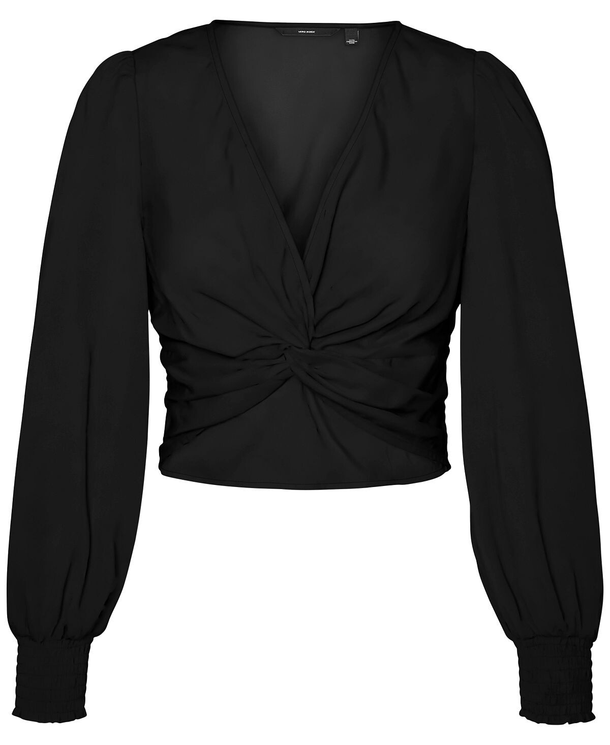 

Женская укороченная рубашка с принтом и заворотом спереди Vero Moda, черный