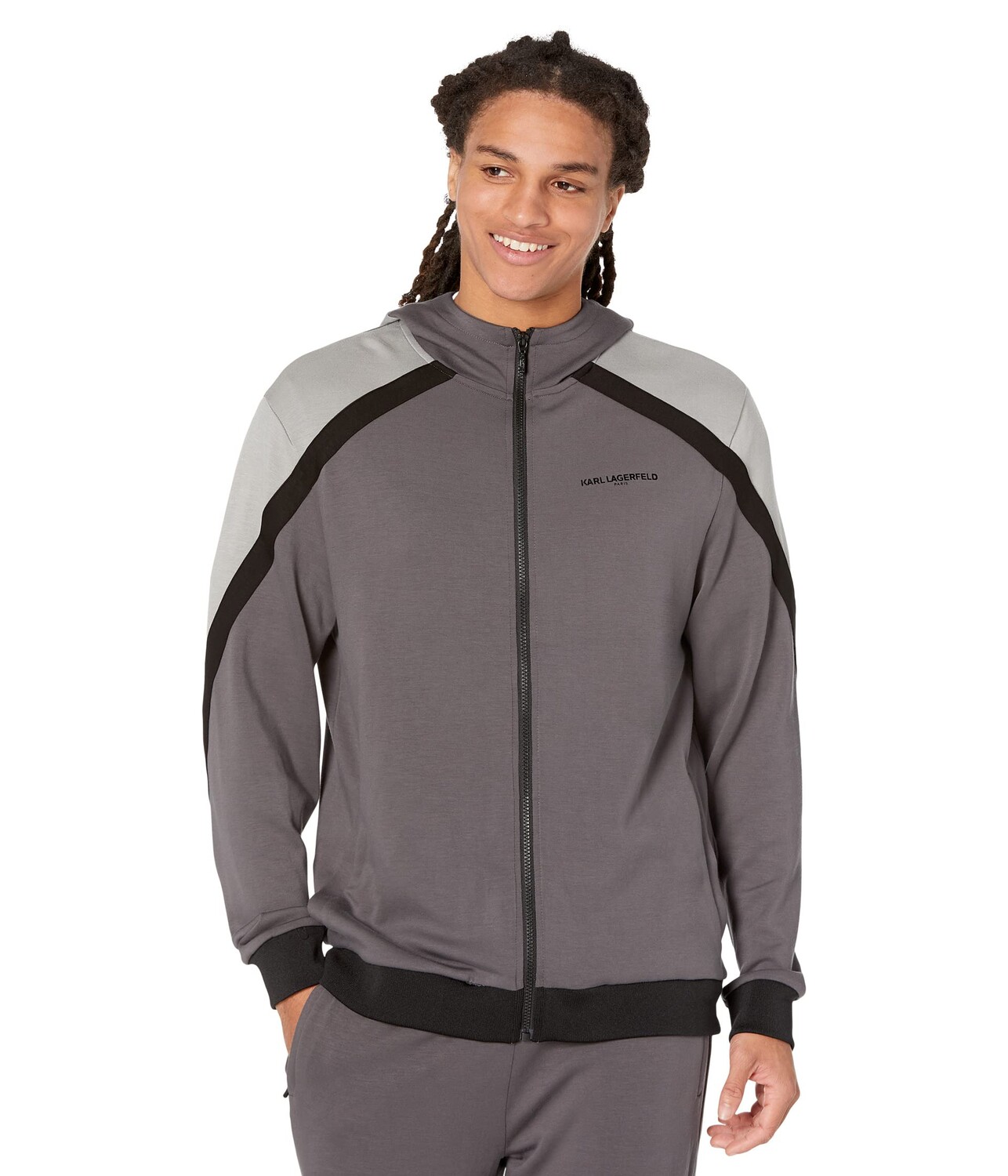 

Толстовка Karl Lagerfeld Paris, Kidult Color-Block Hoodie, Серый