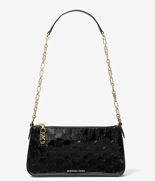 

Сумка кросс-боди Michael Michael Kors Empire Medium Patent Chain-link Pochette, черный