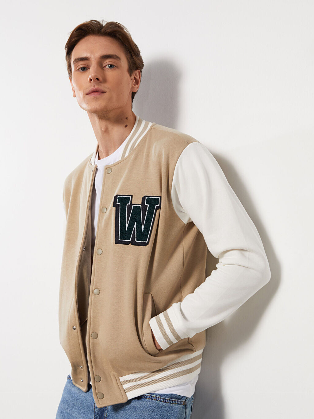 

Комфортная мужская куртка для колледжа с длинными рукавами LCW Casual, Серый