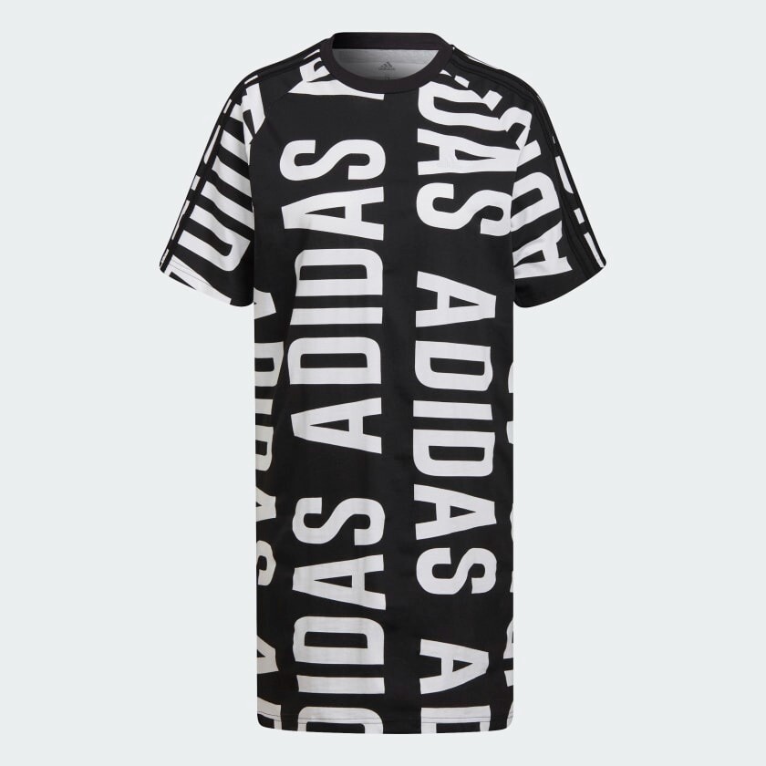 

Платье Adidas Sportswear Essentials Oversized Allover-print, черный/белый