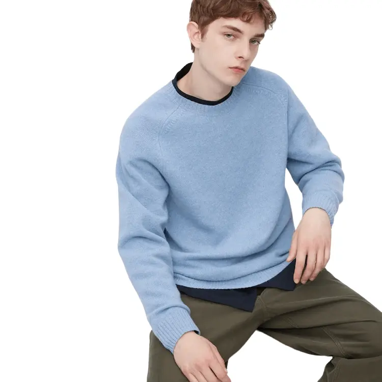 

Джемпер Uniqlo Premium Lambswool Crew Neck, голубой