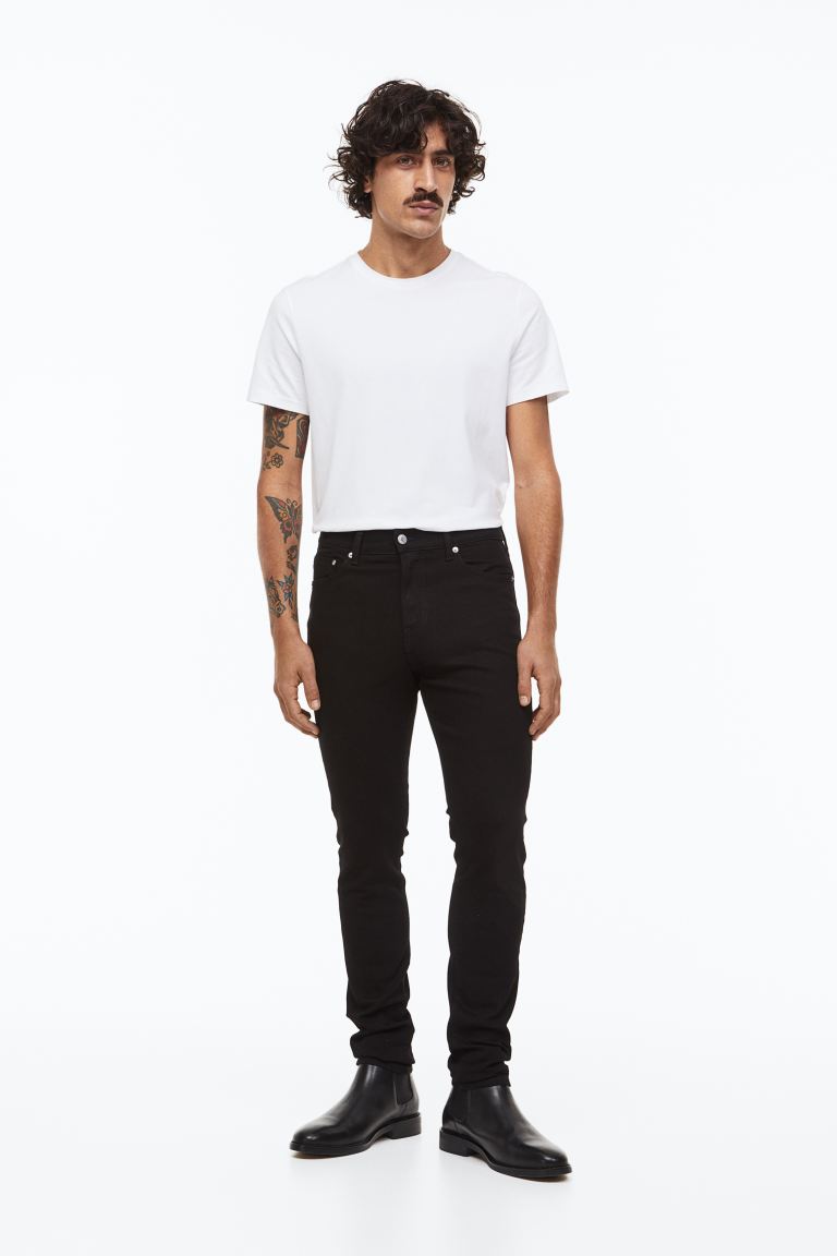 Узкие джинсы H&M, черный