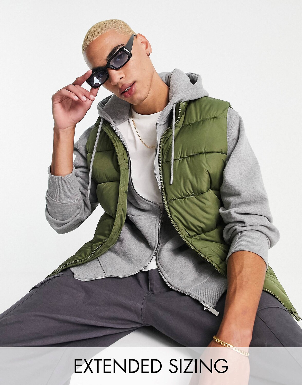 

Пуховик цвета хаки ASOS DESIGN