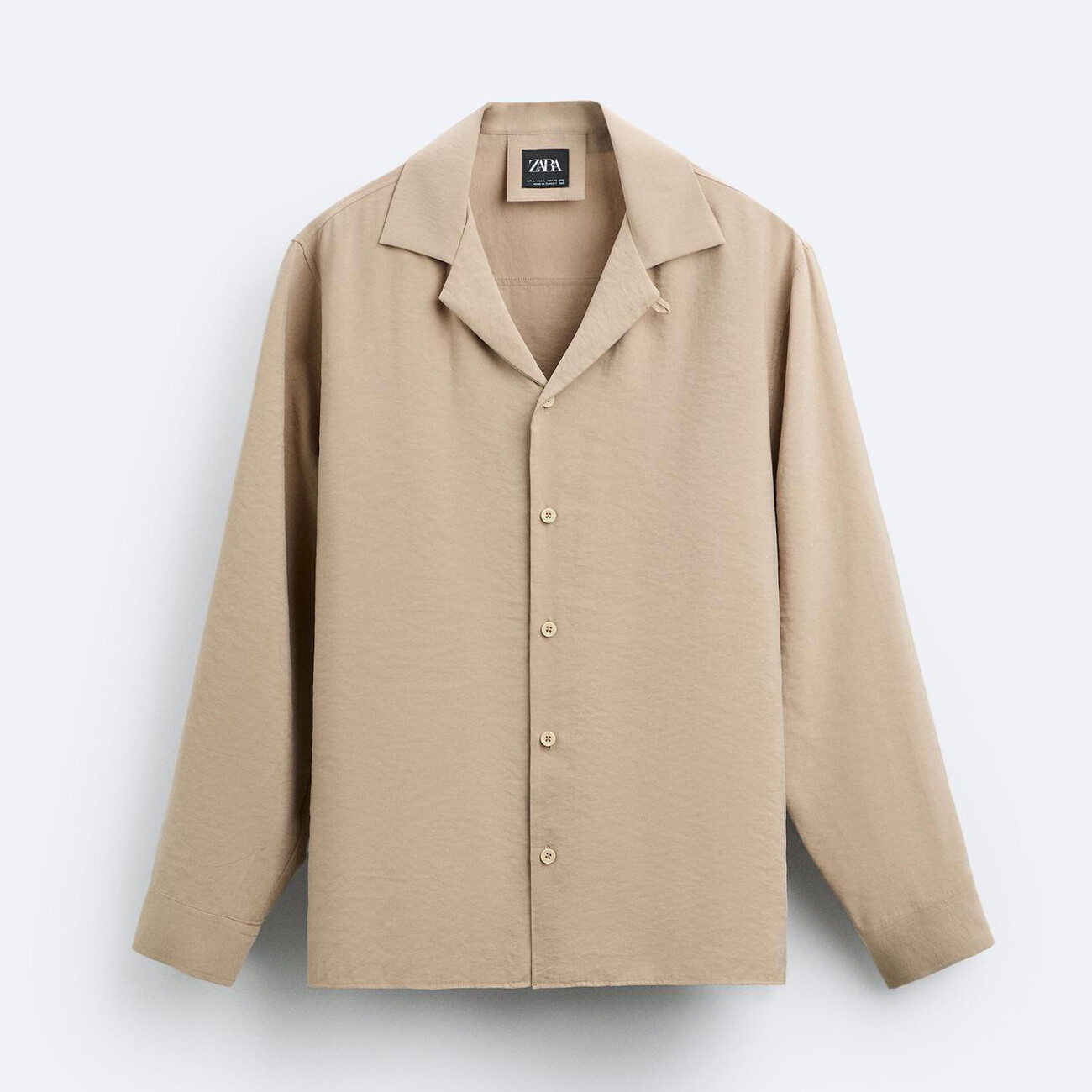 

Рубашка Zara Modal Blend, песочно-бежевый