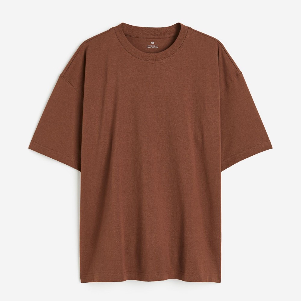

Футболка H&M Oversized Fit Cotton, коричневый