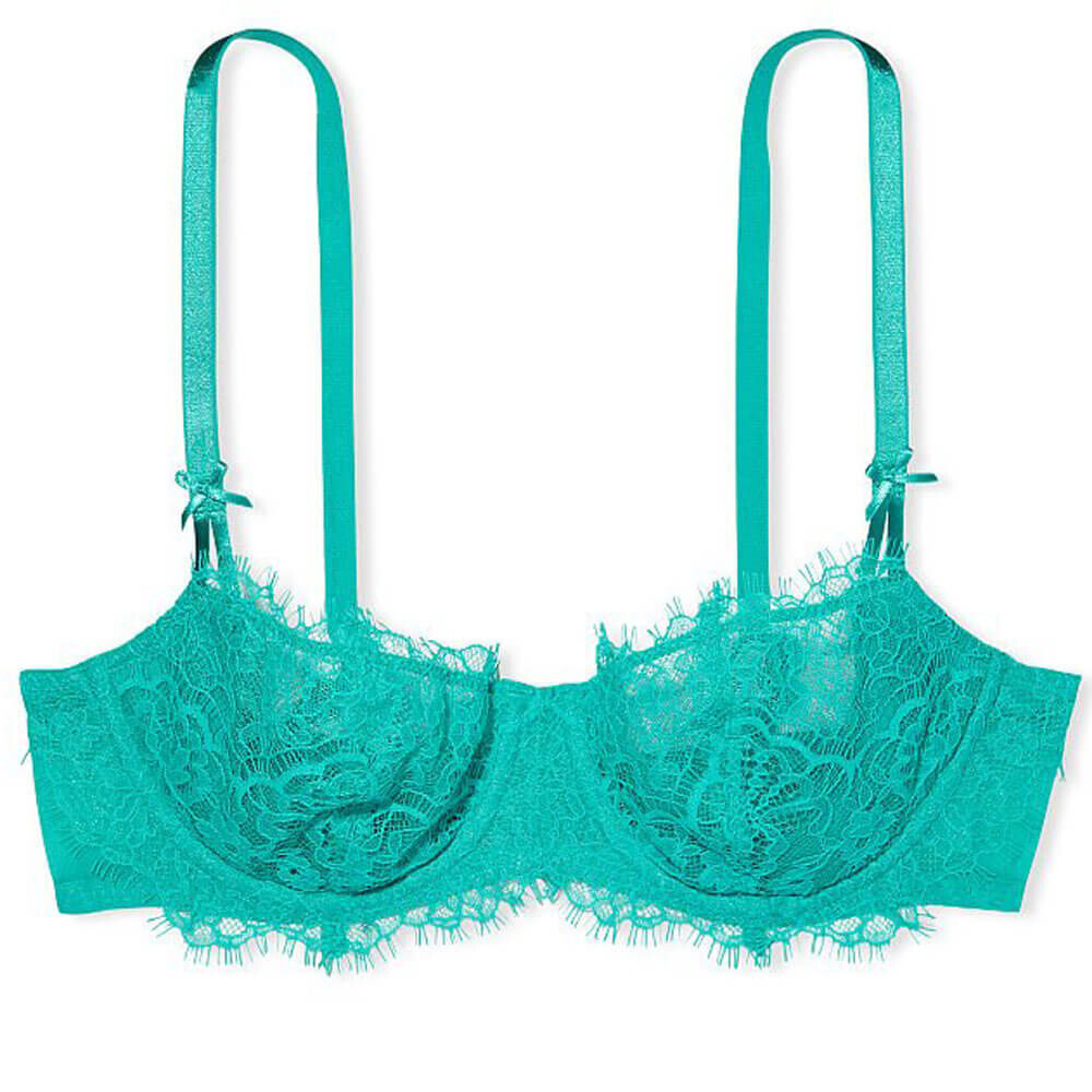 

Бюстгальтер-балконет без подкладки Victoria's Secret Dream Angels Wicked Floral Embroidery, бирюзовый