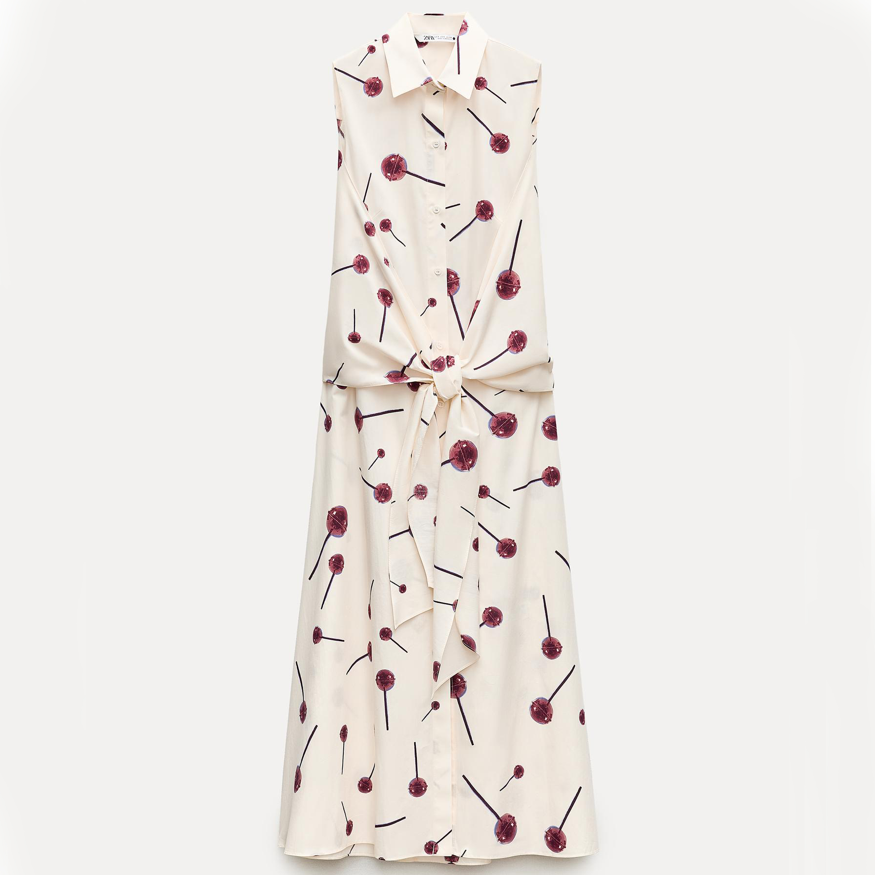 Платье-рубашка Zara ZW Collection Printed Poplin, мультиколор рубашка zara zw collection printed светло бежевый красный