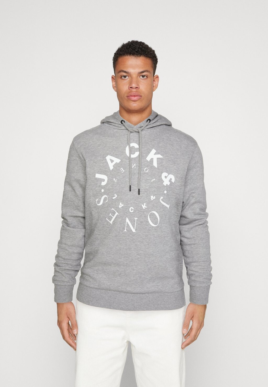 

Худи Jack & Jones Jjwarrior Hood, светло-серыймеланж, Серый