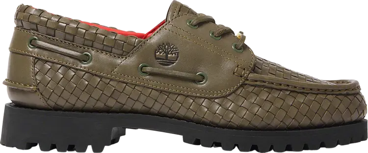 

Кроссовки Supreme x 3-Eye Classic Lug Olive Woven Leather, зеленый