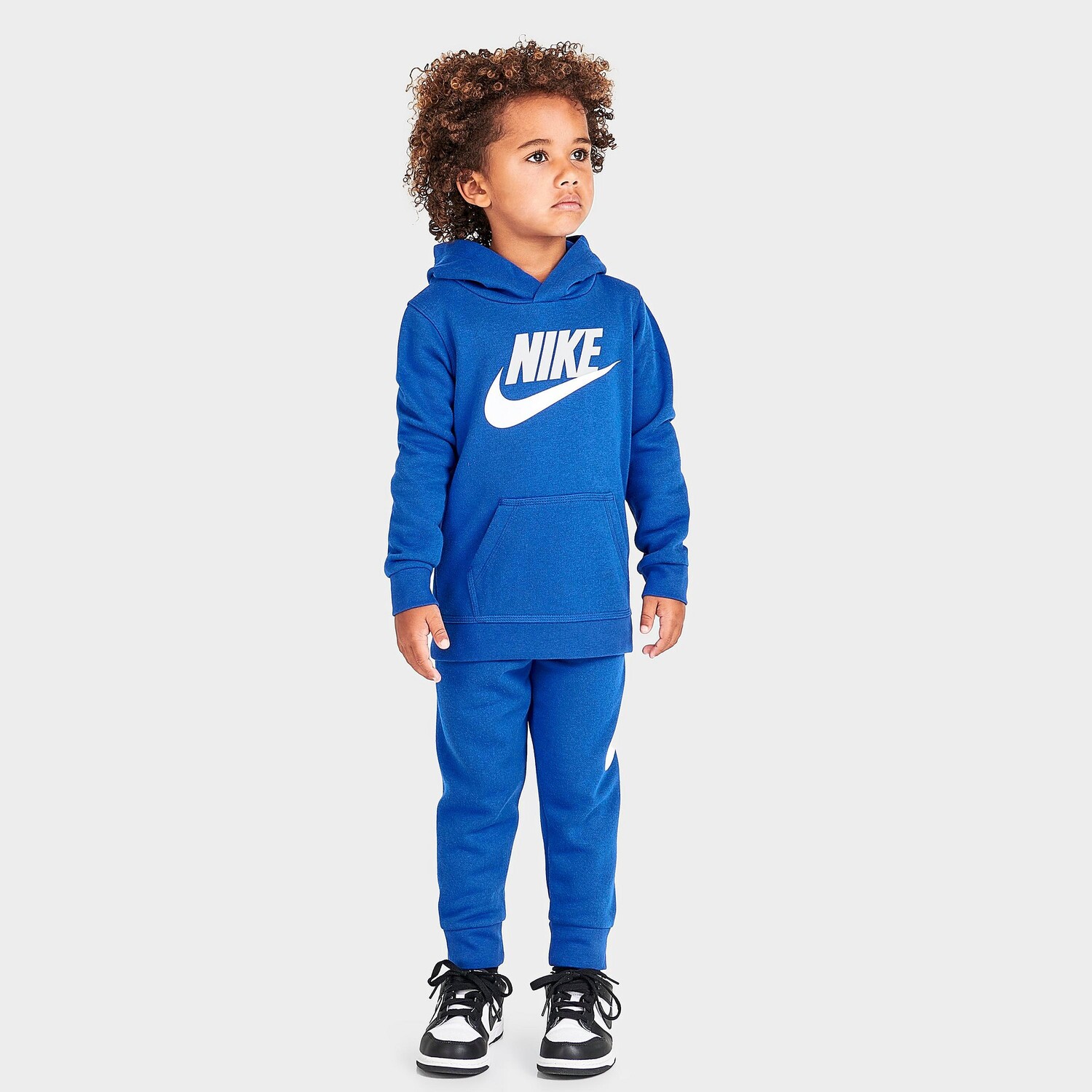 

Детский комплект из худи и брюк-джоггеров с логотипом Nike Metallic Futura для малышей, синий