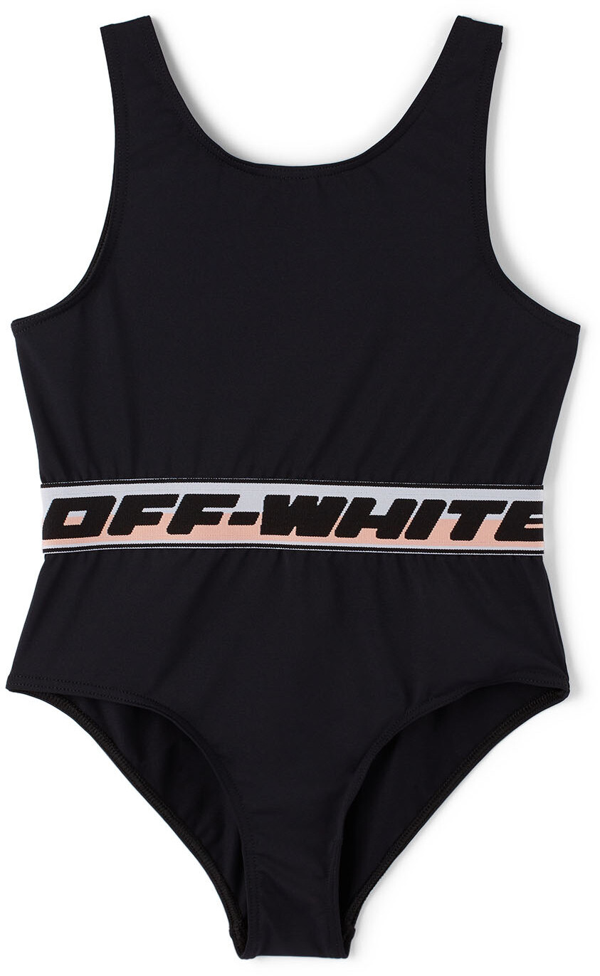 

Детский цельный купальник черного цвета с логотипом Off-White