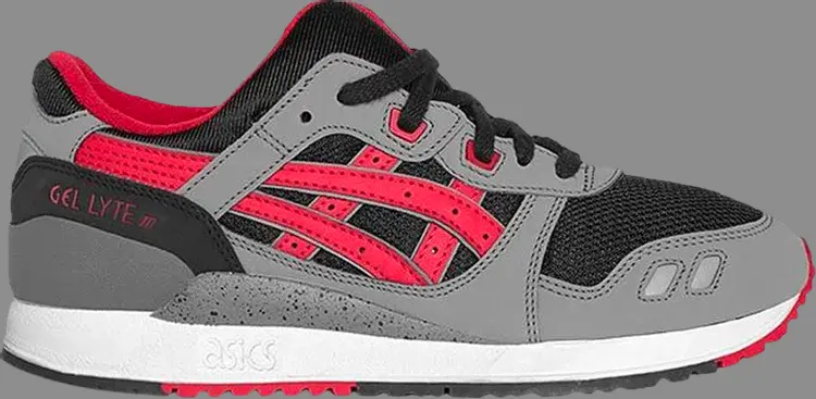 

Кроссовки gel lyte 3 gs 'black red' Asics, черный