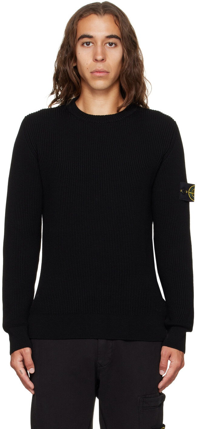 

Черный свитер в рубчик Stone Island