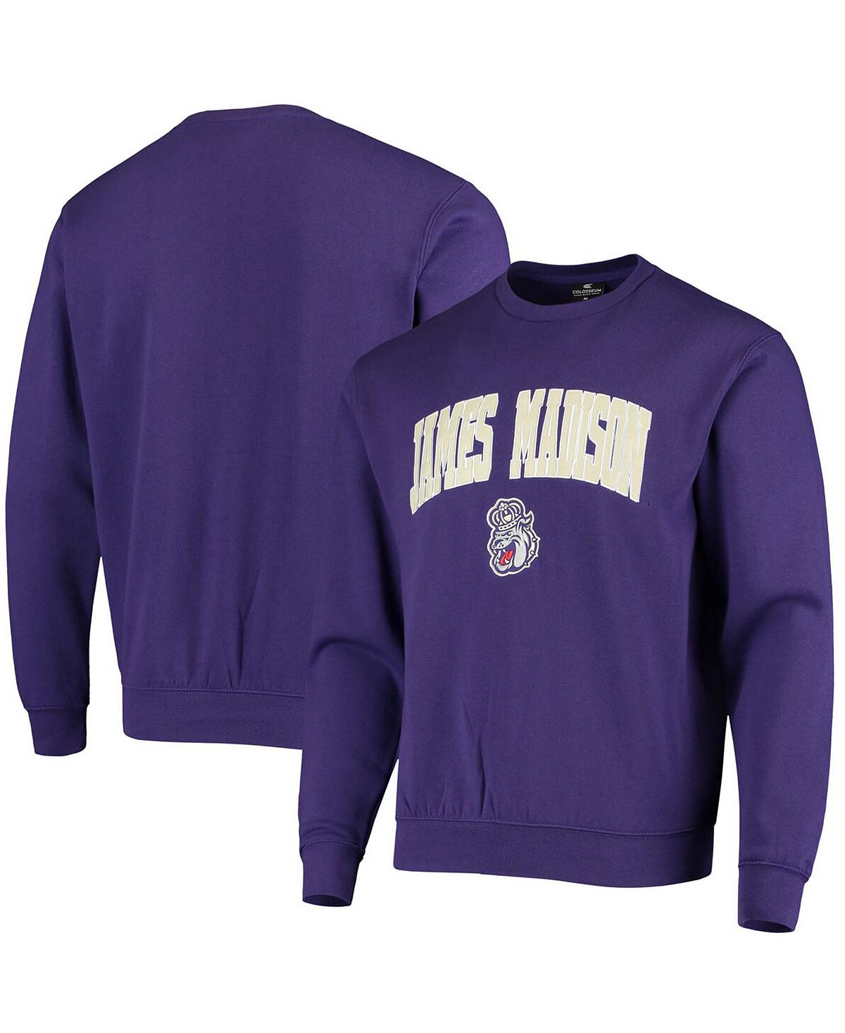 Мужская фиолетовая толстовка из твила с логотипом james madison dukes arch logo tackle big and tall Colosseum, фиолетовый