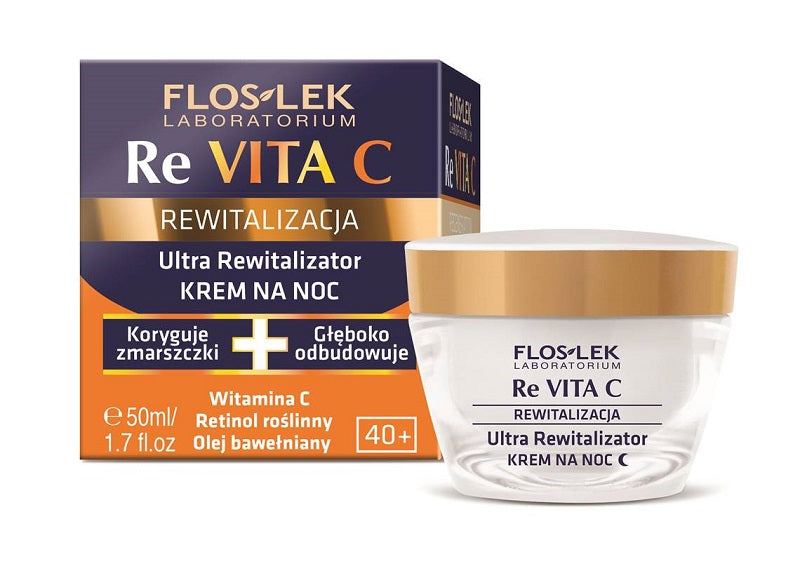 Floslek Re Vita C 40+ ультра восстанавливающий ночной крем 50мл цена и фото