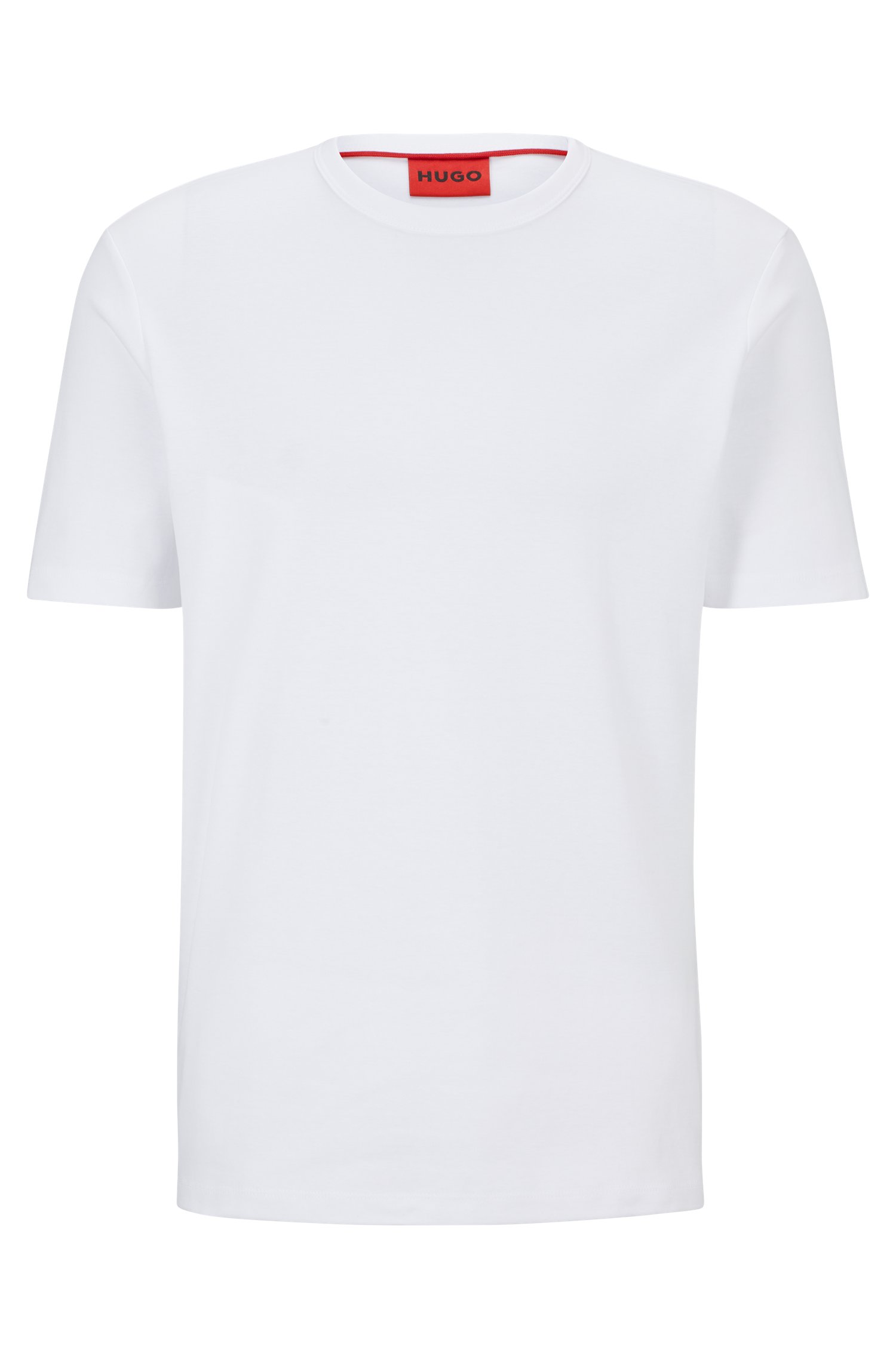 Футболка Hugo Pima-cotton Regular-fit With Contrast Logo, белый футболка hugo pima cotton regular fit with contrast logo чёрный