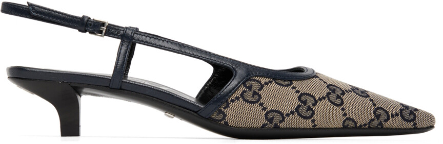 

Бежевые туфли на каблуке GG Demi Gucci