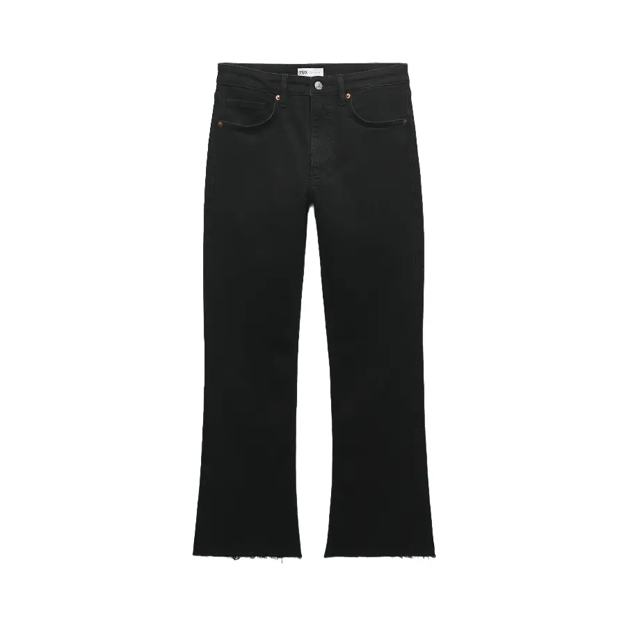 

Джинсы Zara Cropped Flared Trf, черный