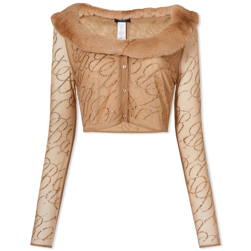 

Джемпер Blumarine Tulle Crystal Cardigan, Коричневый