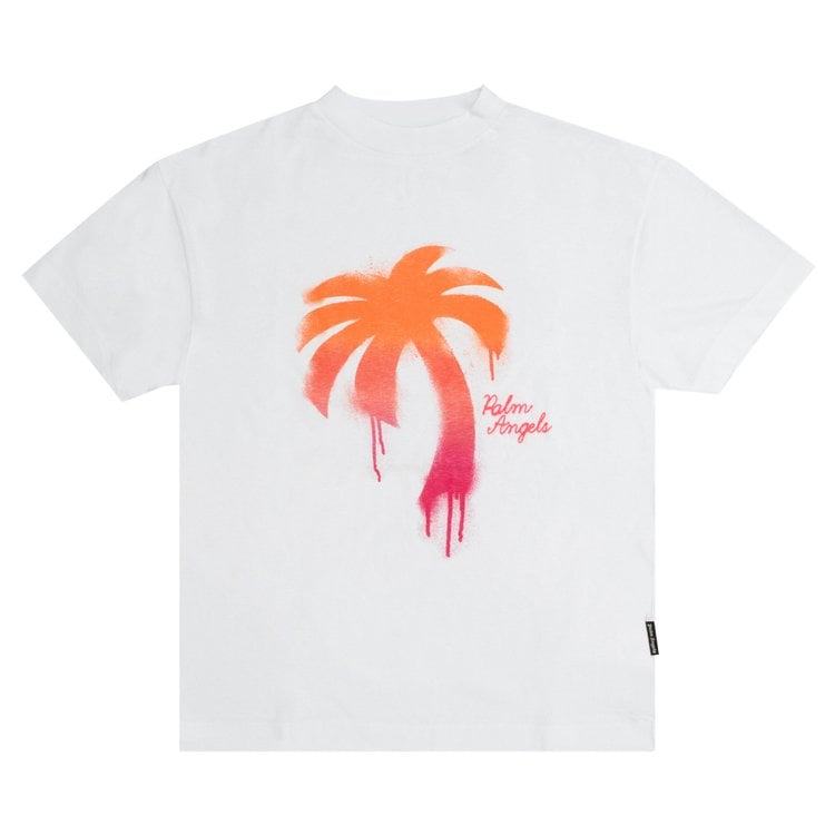 Футболка Palm Angels The Palm Classic Tee 'White/Fuchsia', белый - фото