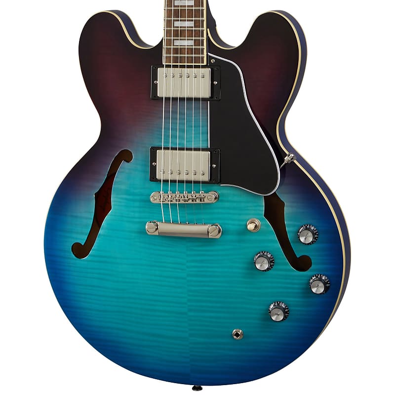 Фигурная полуакустическая гитара Epiphone ES-335 - Blueberry Burst ES-335 Figured полуакустическая гитара epiphone es339 натуральный цвет iges339 nanh1