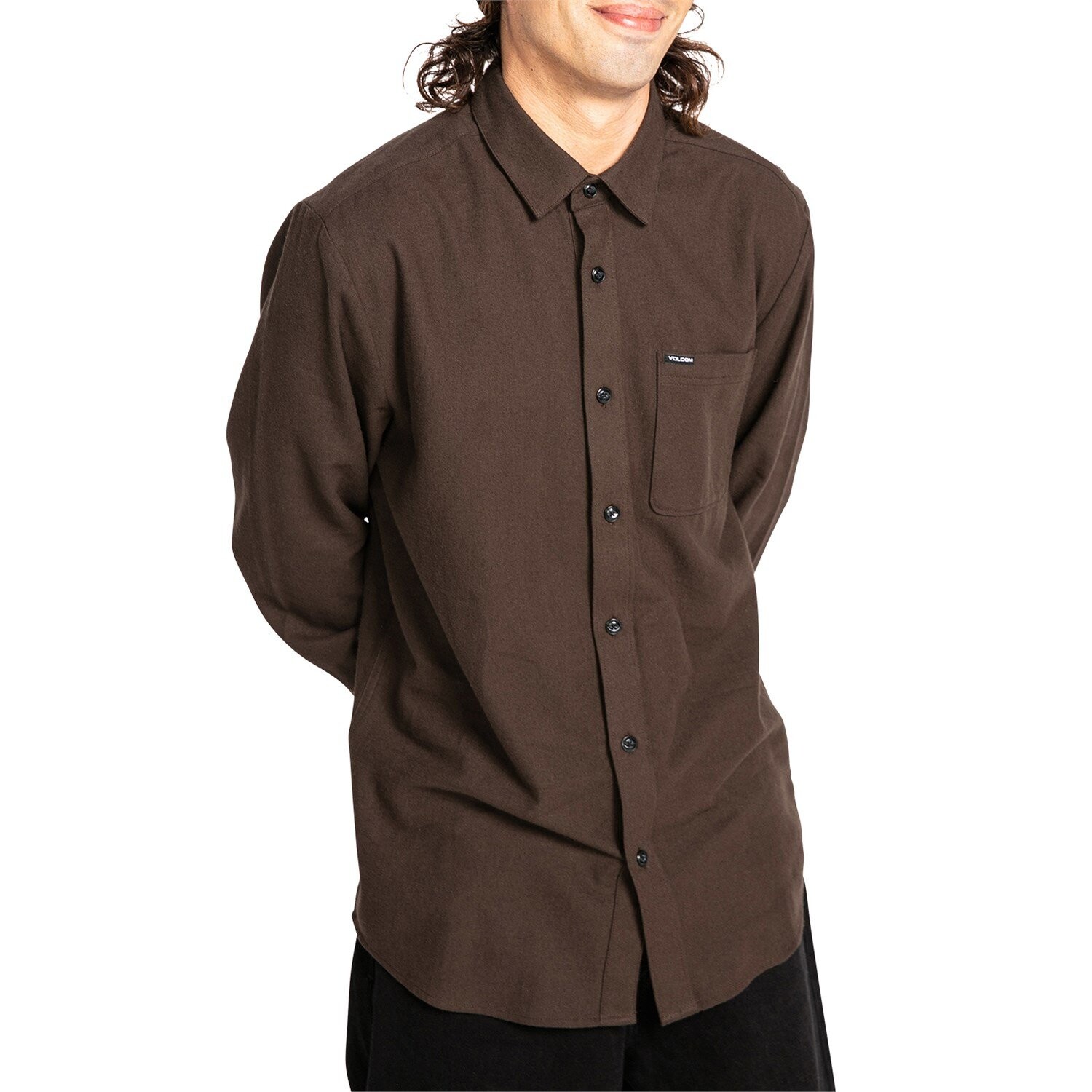

Рубашка с длинным рукавом Volcom Caden Solid, коричневый