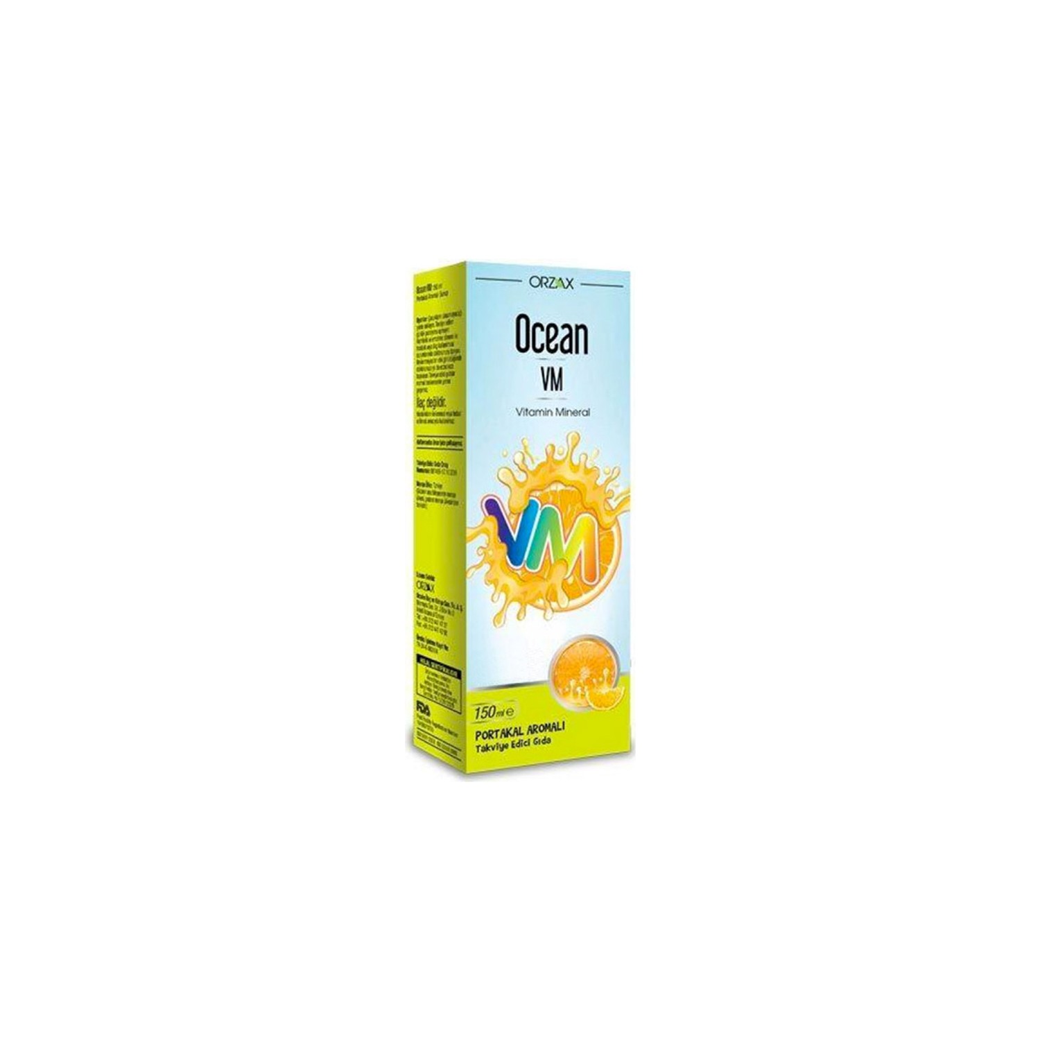 цена Сироп Orzax Ocean Vm Vitamin Mineral со вкусом апельсина, 150 мл