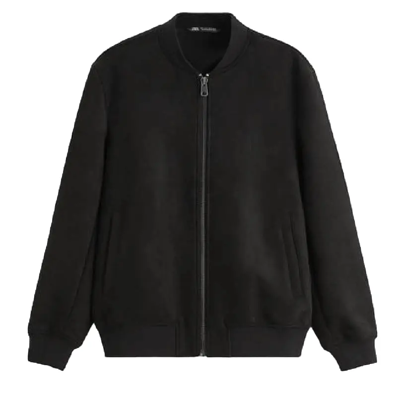 Куртка Zara Faux Suede Bomber, черный