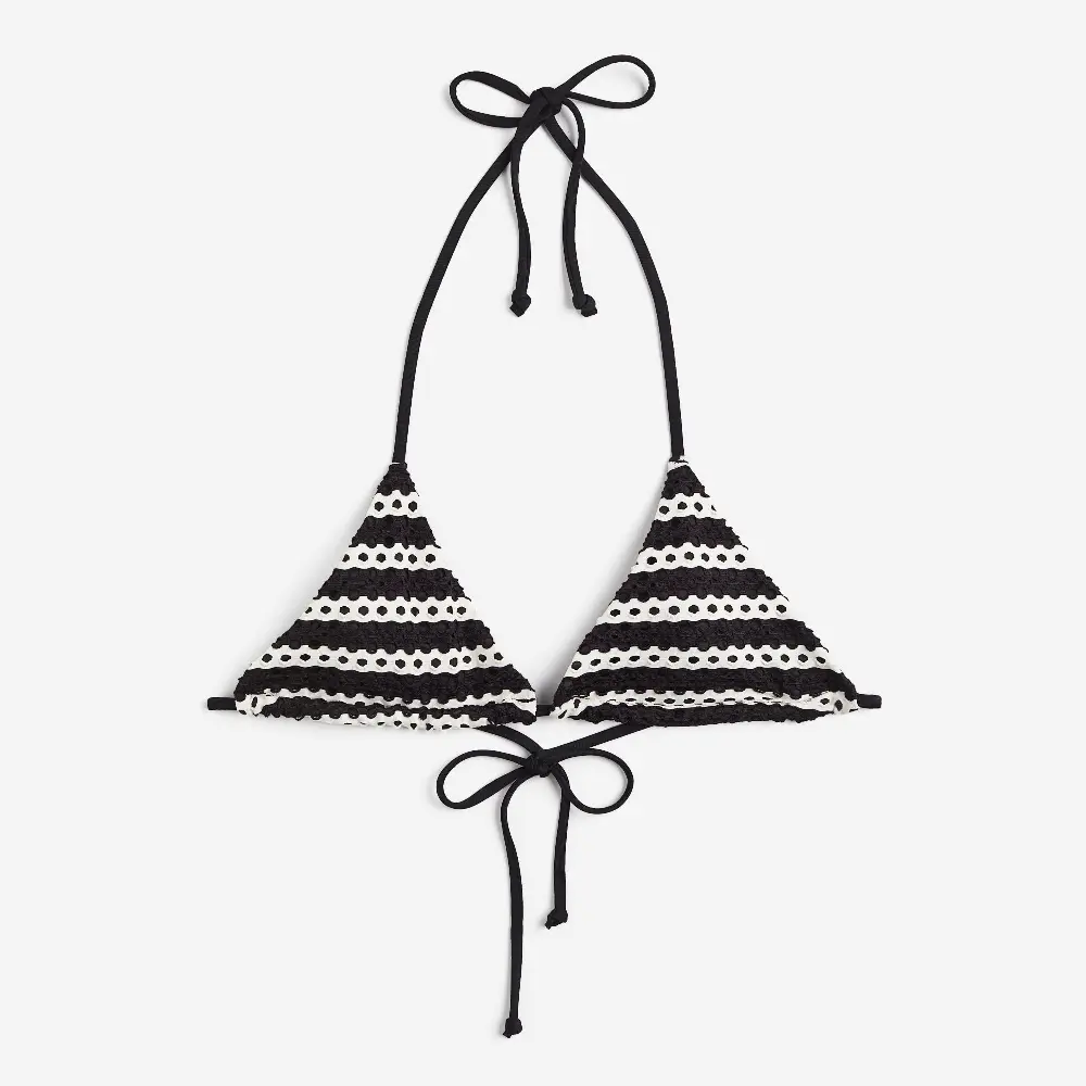 

Бюстгальтер бикини H&M Triangle, черный/белый