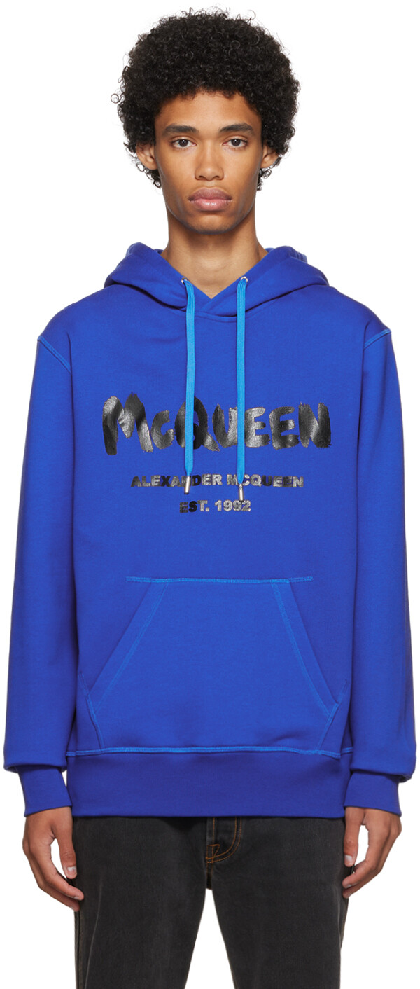 

Синяя хлопковая худи Alexander McQueen, Синий, Синяя хлопковая худи Alexander McQueen