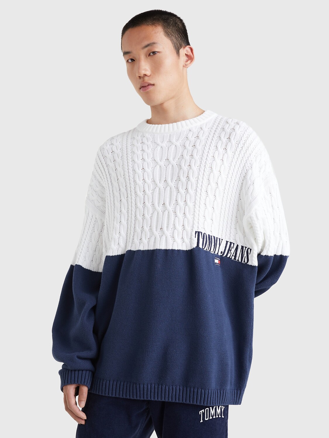 

Свитер скейтер с цветными блоками Tommy Hilfiger, белый