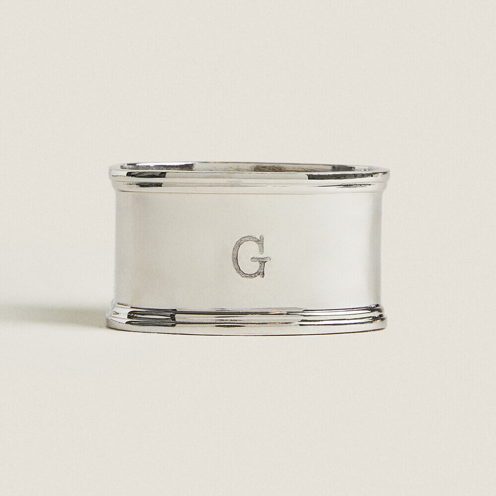 

Кольцо для салфеток с буквой "G" Zara Home Letter, серебристый