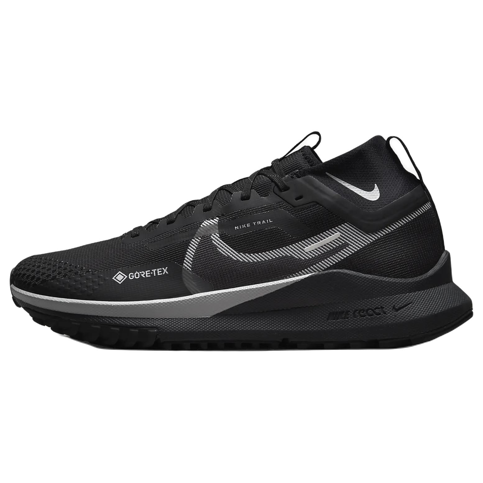 Кроссовки Nike React Pegasus Trail 4 Gore-tex, черный/серый кроссовки nike react pegasus trail 4 gore tex черный серый