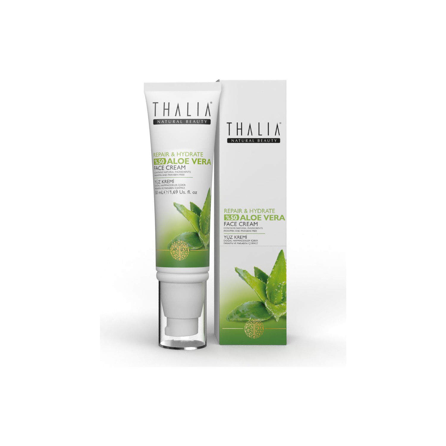 Крем для лица Thalia Repairing Effect 50% с алоэ вера, 50 мл крем для лица ok beauty крем для лица увлажняющий восстанавливающий