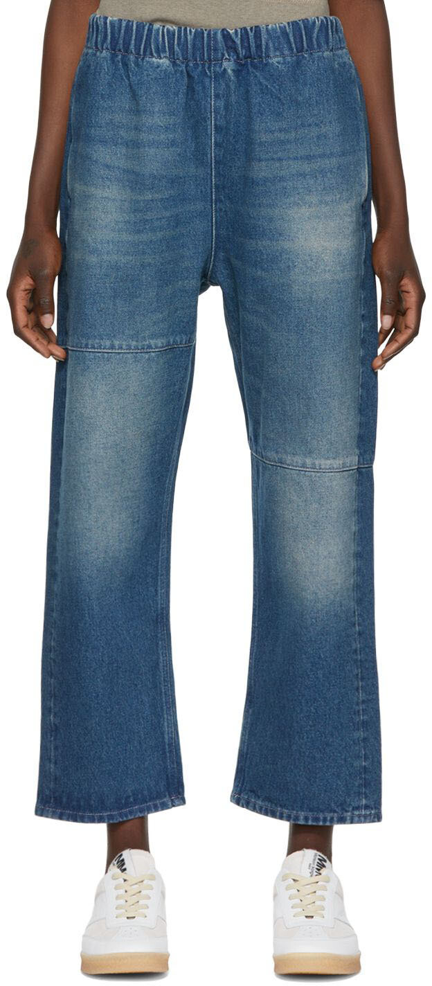 

Синие выцветшие джинсы MM6 Maison Margiela