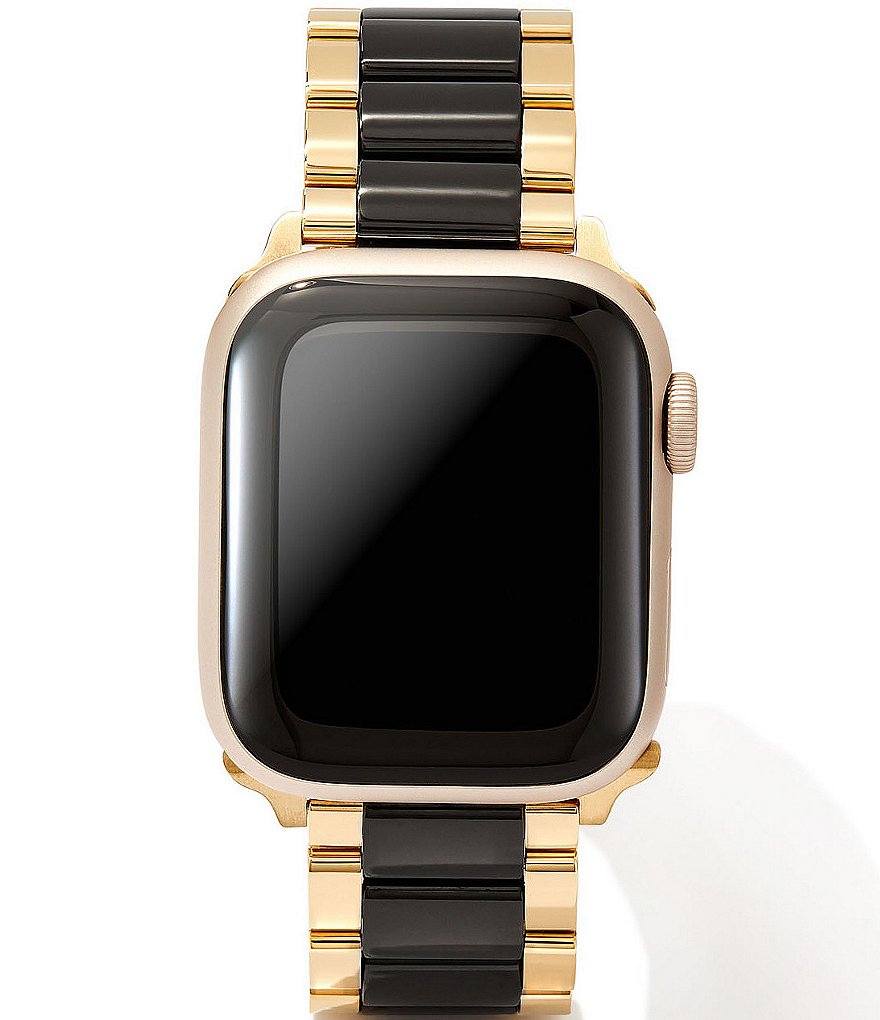 Женский браслет Kendra Scott Dira с 5 звеньями, золотой и черный браслет из нержавеющей стали, ремешок для Apple Watch, золотой